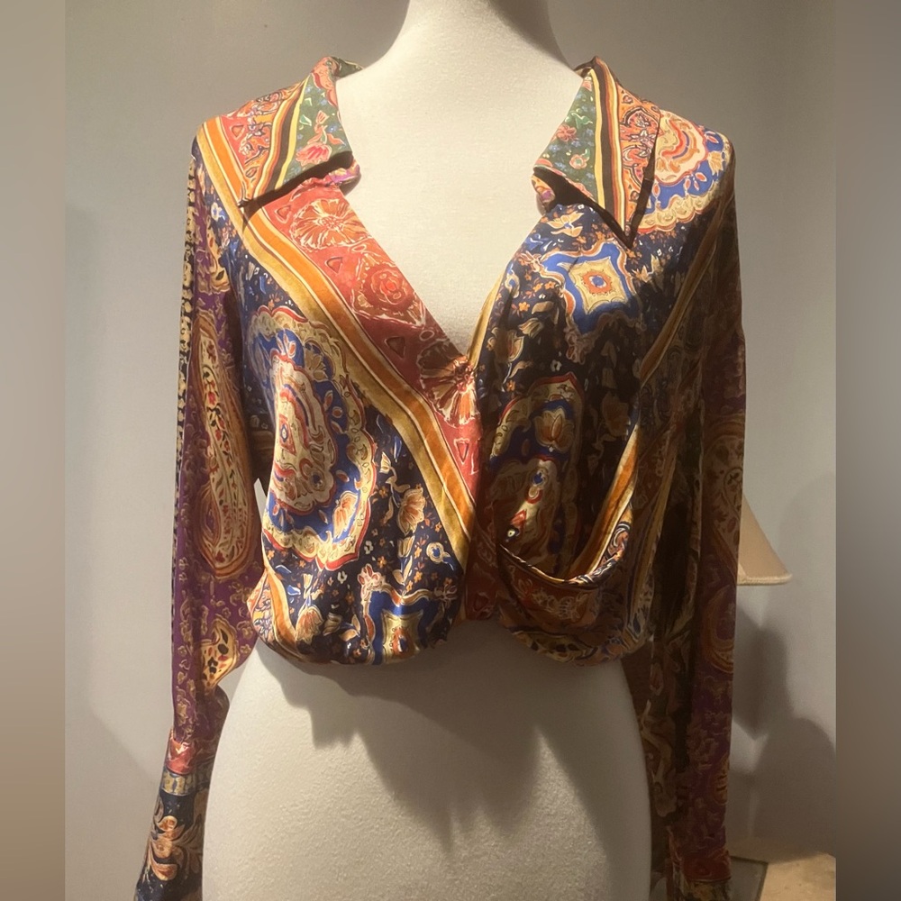 Zara Multicolor Paisley Crop Top